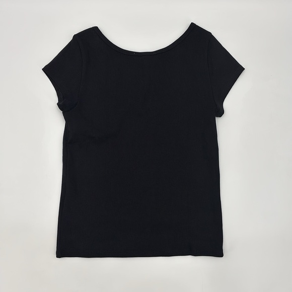 Madewell (Re)generative Cotton Ribbed Cap-Sleeve Tee Jet black size S NWT NU867 - Picture 8 of 14